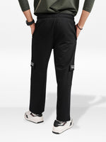 Men’s Cargo Jogger Pants – Straight Fit with Side Pocket Printed | Casual Lounge Trousers with Modern Panel Detail