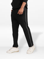 Men’s Straight Fit Joggers – Drawstring Waist Trousers | Casual Lounge Pants with Panel Design,