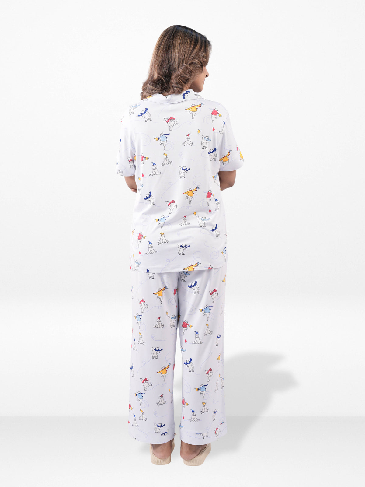 Women’s Printed Night Suit Set – Shirt & Pyjama | Soft Nightwear Dress, 2 Piece Sleepwear for Women, Comfortable Loungewear