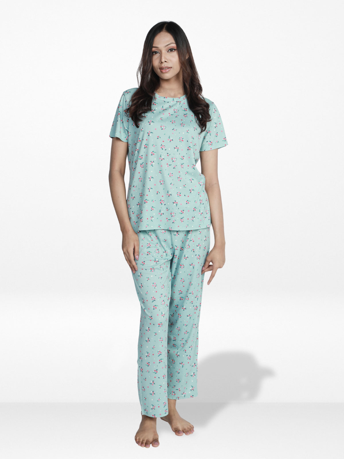 Women’s 2 PieceAll Over Printed Loungewear Set – Short Sleeve Top & Pants | Casual Lounge Outfit, Soft Pajama Set, Summer Sleepwear for Women