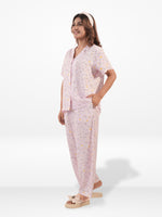 Women’s Printed Night Suit Set – Shirt & Pyjama | Soft Nightwear Dress, 2 Piece Sleepwear for Women, Comfortable Loungewear