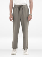 Men’s Relaxed Fit Trousers – Elastic Waist with Drawstring, Casual Pants with Fake Fly & Side Pockets ,Comfortable Everyday Wear