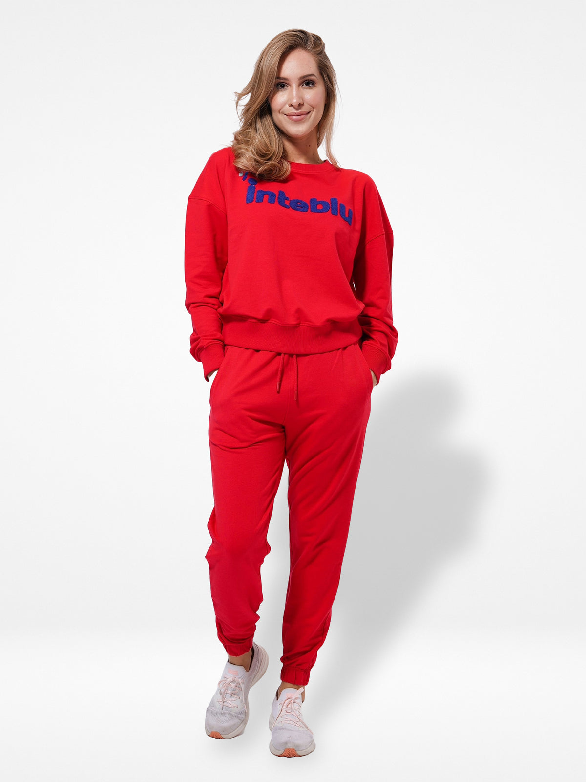 Women’s Two-Piece Sweatshirt Set – Long Sleeve Top & Jogger Pants, Terry Knit Fabric.