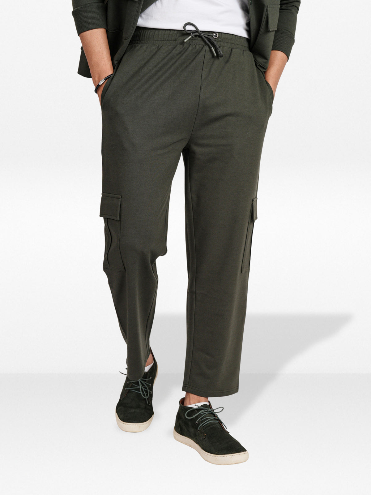 Men’s Cargo Jogger Pants – Straight Fit with Drawstring Waist | Casual Lounge Trousers with Modern Panel Detail