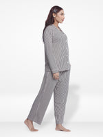 Women Black Check Sleepwear Long Sleeve Pyjama Set