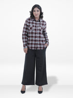 Women’s Plaid Distressed Flannel ShirtFlannel Shirt – 100% Cotton Long Sleeve Button-Down Checkered Shirt | Relaxed Fit Casual Top for Everyday Comfort