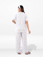 Women All Over Printed Night Suit Set of Shirt & Pyjama, Night wear Dress