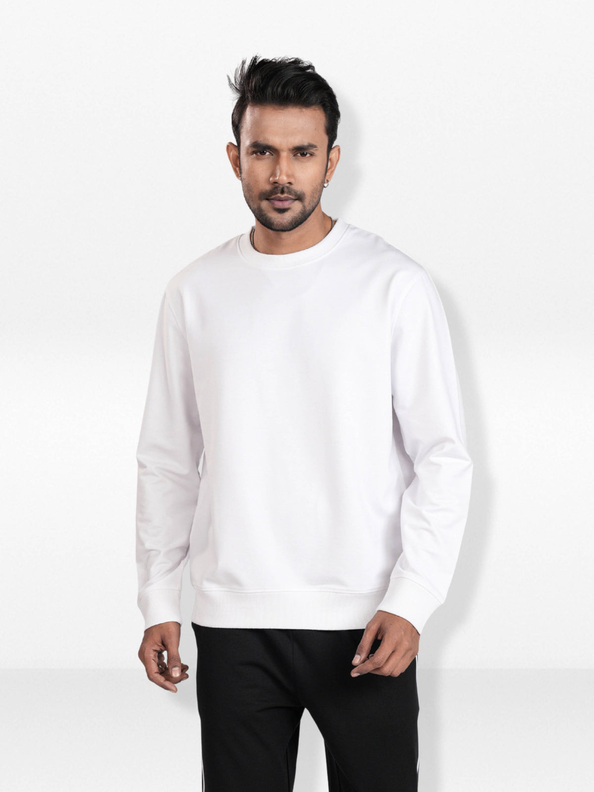 Men’sSolid Crew Neck Sweatshirt – Long Sleeve | Casual Everyday Comfort Wear