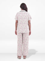 Women’s 3-Piece Pajama Set – Yummy Rib Fabric Sleepwear with Contrast Piping, Notch Collar & Button Down Top,