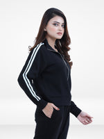 Women’s Zip-Through Jacket – High Collar, Regular Fit Long Sleeve Outerwear for Effortless Style & Comfort
