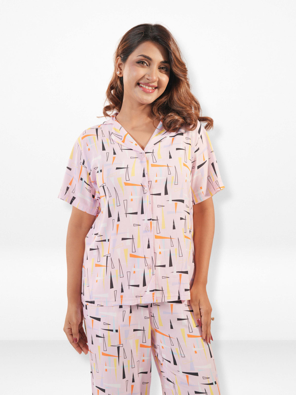 Women's All Over Printed PJ Set – 2 Piece Sleepwear Set | Soft Breathable Nightwear for Women