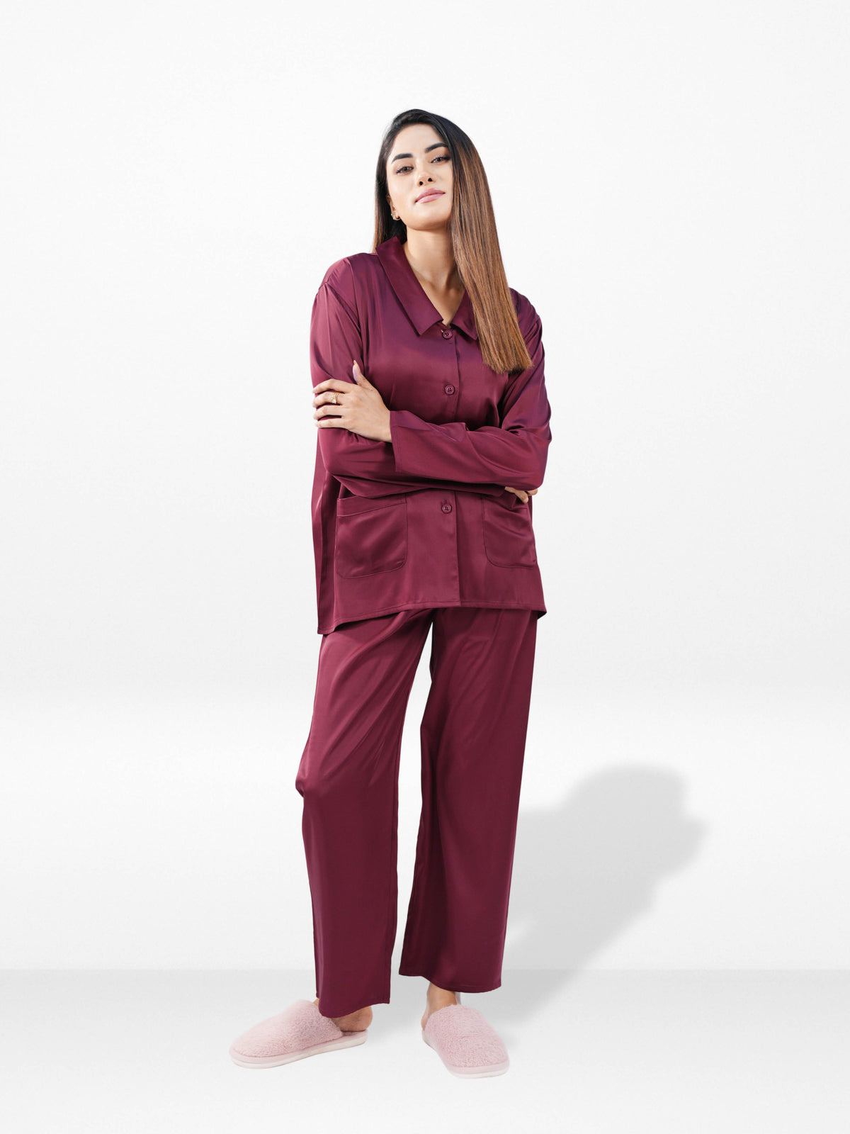 Women’s Luxury Satin Sleepwear Set – Bridal Party Pajama Outfit | Elegant Soft Silky Nightwear