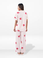 Women’s Printed Night Suit Set – Shirt & Pyjama | Soft Nightwear Dress, 2 Piece Sleepwear for Women, Comfortable Loungewear