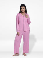 Women Solid Sleepwear Long Sleeve Pyjama Set