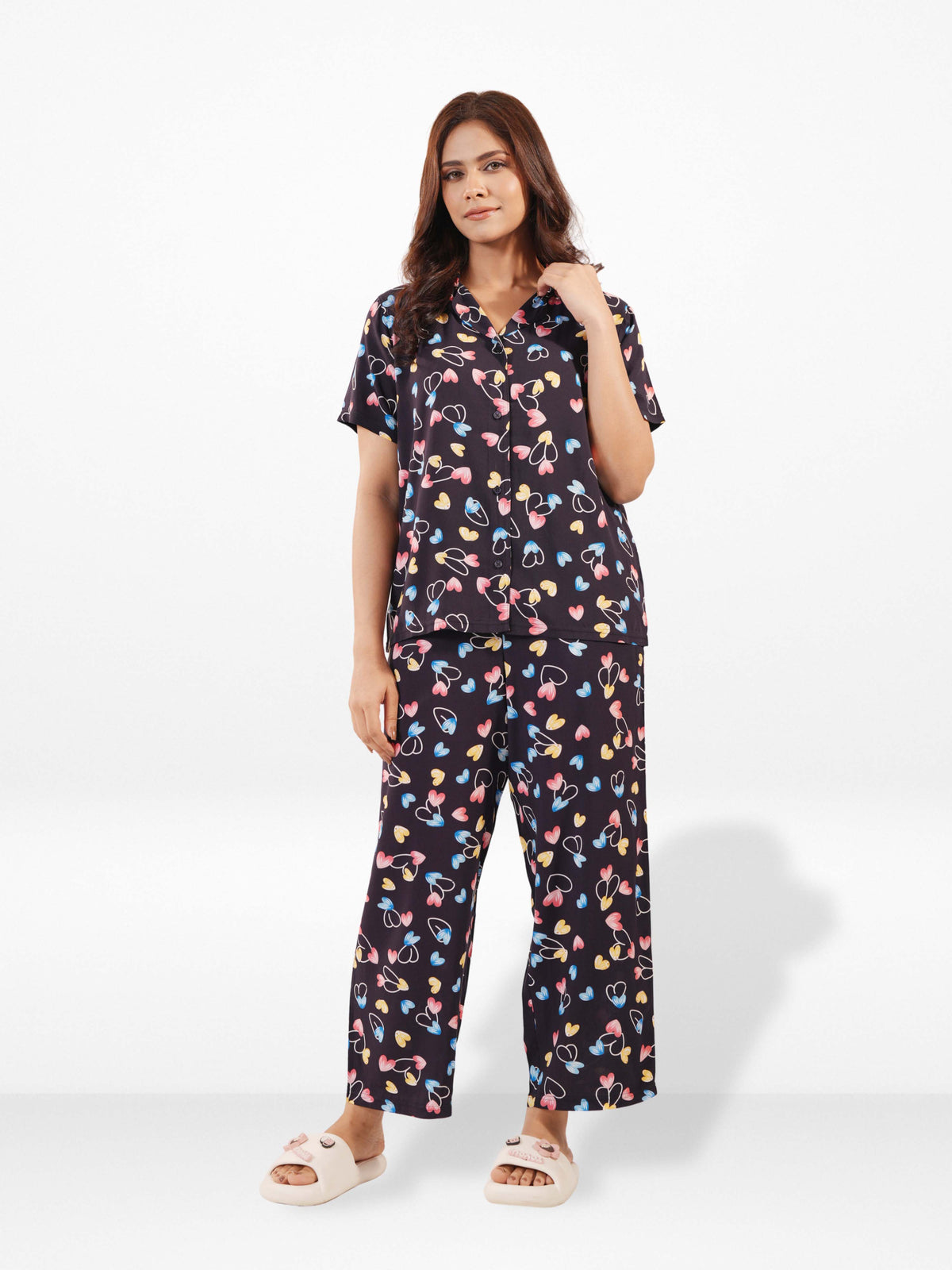 Women's All Over Printed PJ Set – 2 Piece Sleepwear Set | Soft Breathable Nightwear for Women