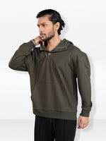 Men’s Henley Hoodie – Relaxed Fit Pullover | Long Sleeve Hooded with Button Placket & Kangaroo Pocket