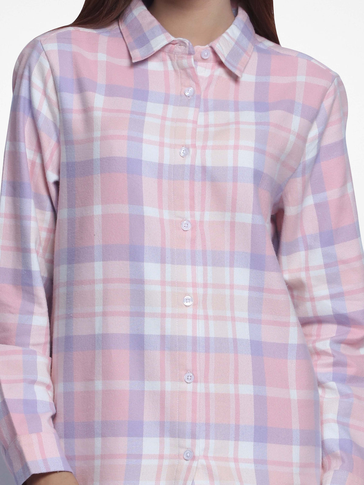 Women Pink Check Print Co-Ord Set with Luxury Details