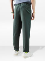 Men’s Relaxed Fit Trousers – Elastic Waist with Drawstring, Casual Pants with Fake Fly & Side Pockets ,Comfortable Everyday Wear