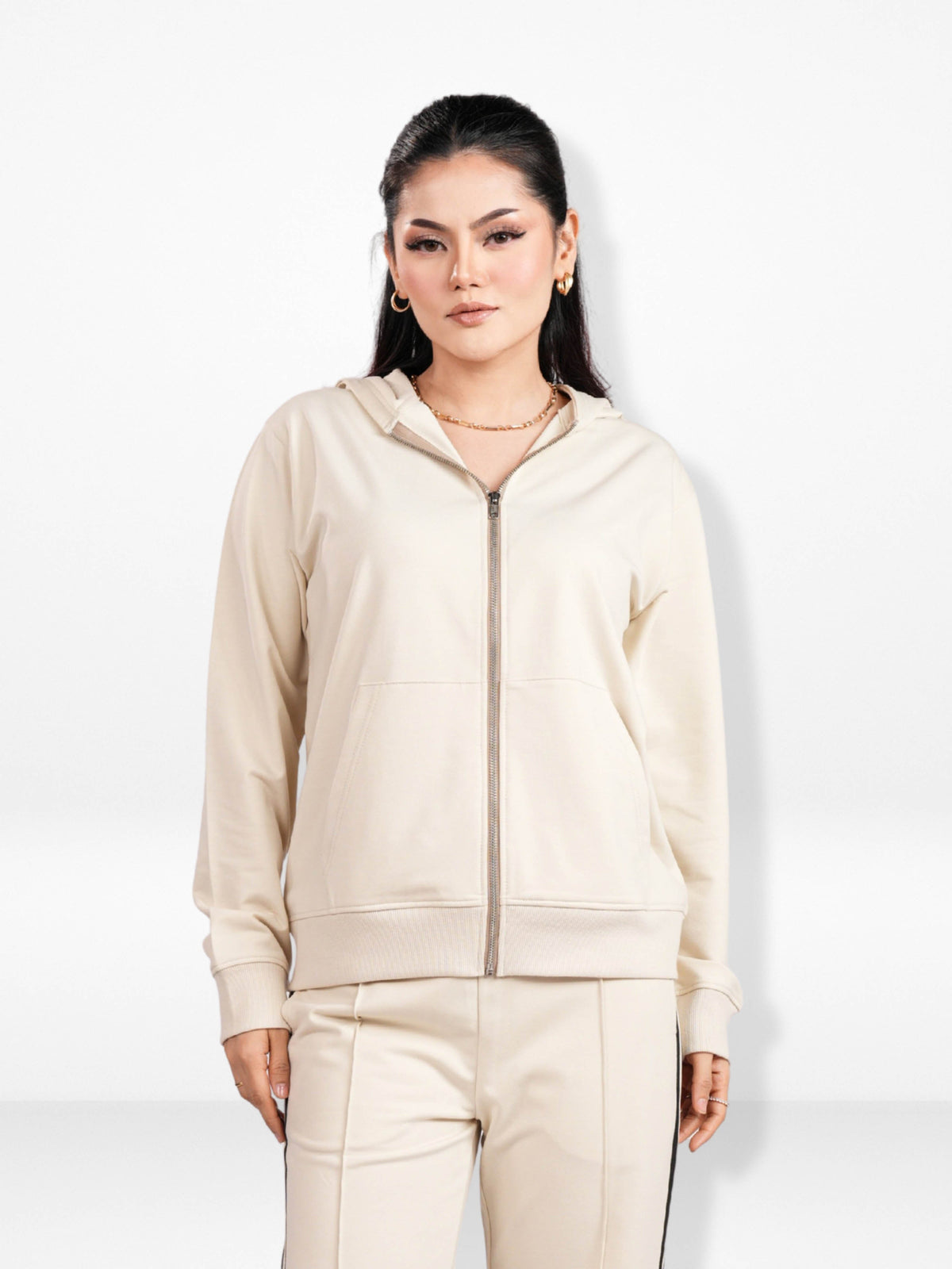 Women’s Full Zip Hoodie – Solid Color Hooded|Casual Zip-Up Hoodies for Everyday Wear