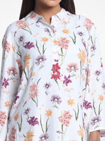 Women White Floral Aop Print Co-Ord Set with Luxury Details