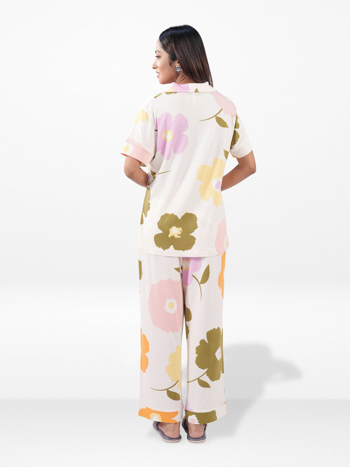 Women’s Printed Night Suit Set – Shirt & Pyjama | Soft Nightwear Dress, 2 Piece Sleepwear for Women, Comfortable Loungewear
