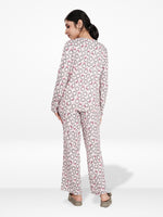 Women’s Henley Sleepwear Set – Long Sleeve Printed Pajama Top & Shorts | Soft Lightweight 2-Piece Nightwear