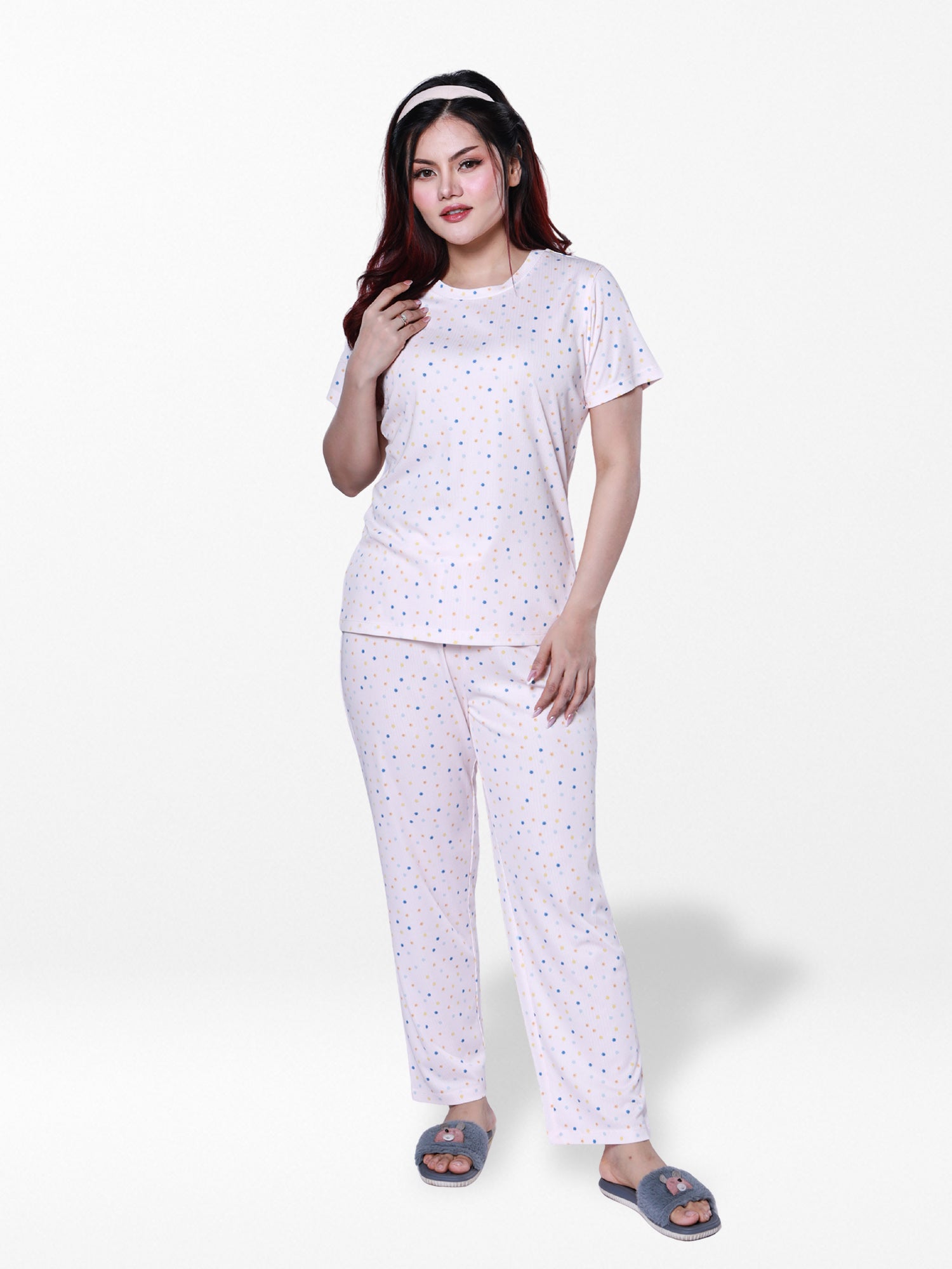 Nightwear Soft Pj Sets Women's PieceAll Over Printed Loungewear - Main Image