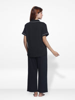 Women Solid Sleepwear Short Sleeve Pyjama Set