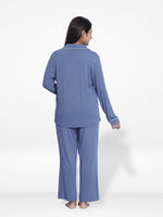 Women Solid Sleepwear Long Sleeve Pyjama Set