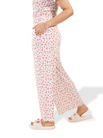 Women's Casual Pants Trendy Loose Trousers High Waist Wide Leg Cropped Palazzo with Pockets