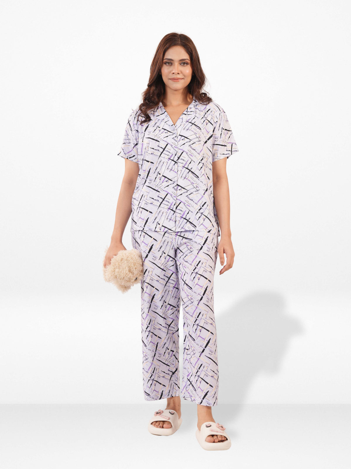 Women's All Over Printed PJ Set – 2 Piece Sleepwear Set | Soft Breathable Nightwear for Women