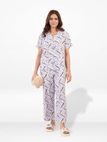 Women's All Over Printed PJ Set – 2 Piece Sleepwear Set | Soft Breathable Nightwear for Women
