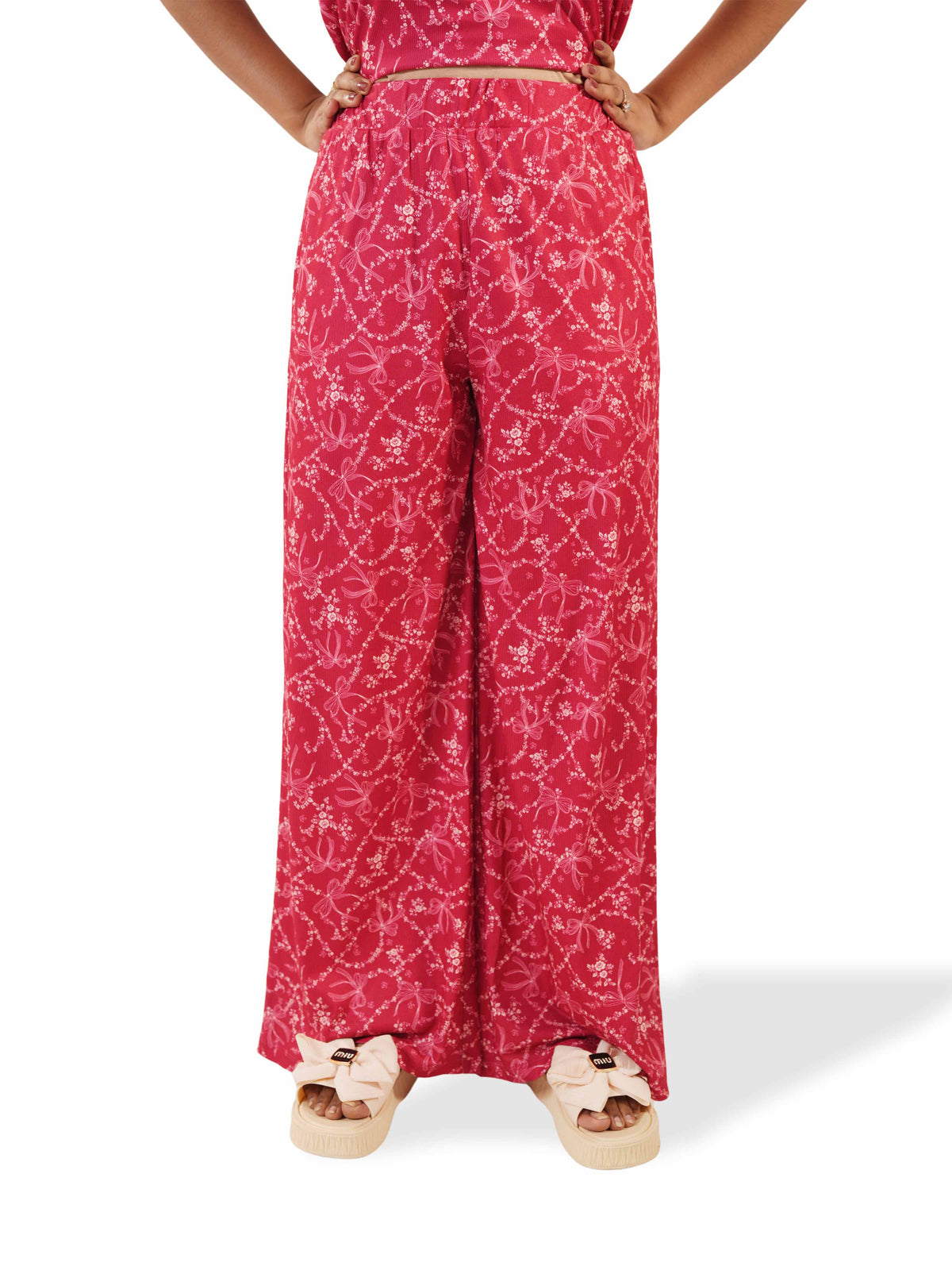 Women's Casual Pants Trendy Loose Trousers High Waist Wide Leg Cropped Palazzo with Pockets