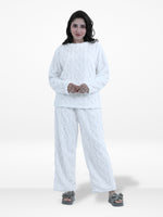 Women’s Fur Fabric Pyjama Set – Soft & Cozy 2-Piece Winter Nightwear | Long Sleeve Sleepwear Top and Bottom Set