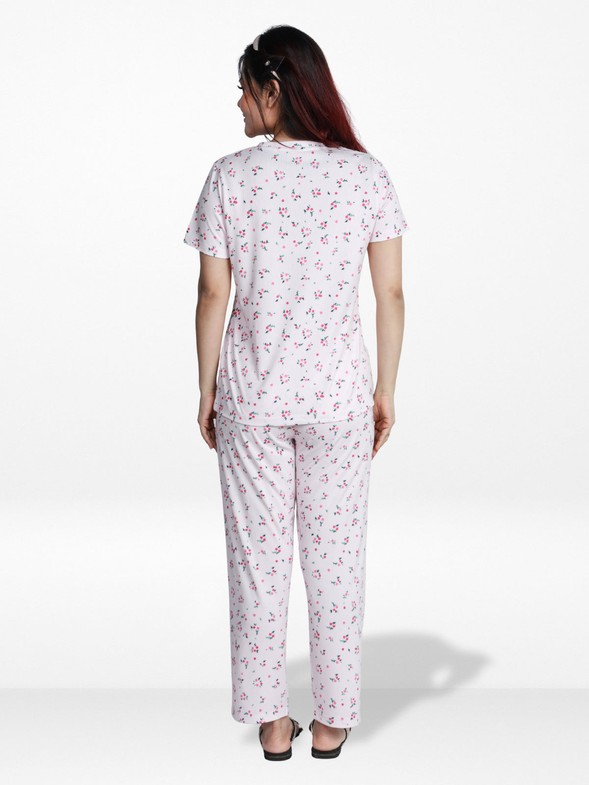 Women’s 2 Piece All Over Printed Loungewear Set – Short Sleeve Top & Pants | Casual Lounge Outfit, Soft Pajama Set, Summer Sleepwear for Women