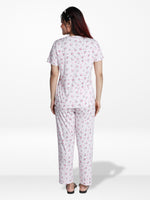 Women’s 2 Piece All Over Printed Loungewear Set – Short Sleeve Top & Pants | Casual Lounge Outfit, Soft Pajama Set, Summer Sleepwear for Women