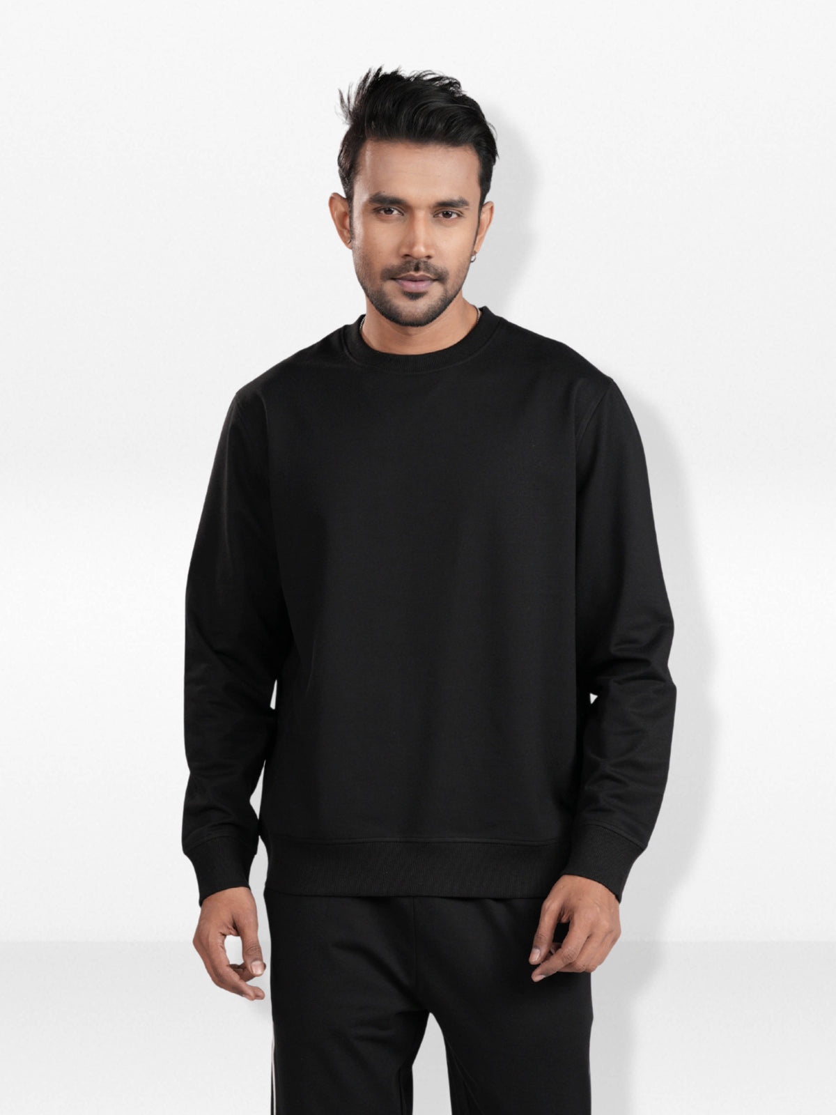 Men’sSolid Crew Neck Sweatshirt – Long Sleeve | Casual Everyday Comfort Wear