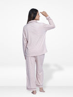 Women Velour Sleepwear Long Sleeve Rosy Aop Pyjama Set