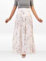 Women’s All Over Printed Maxi Skirt – Summer Pleated High Waist Casual Long Skirt