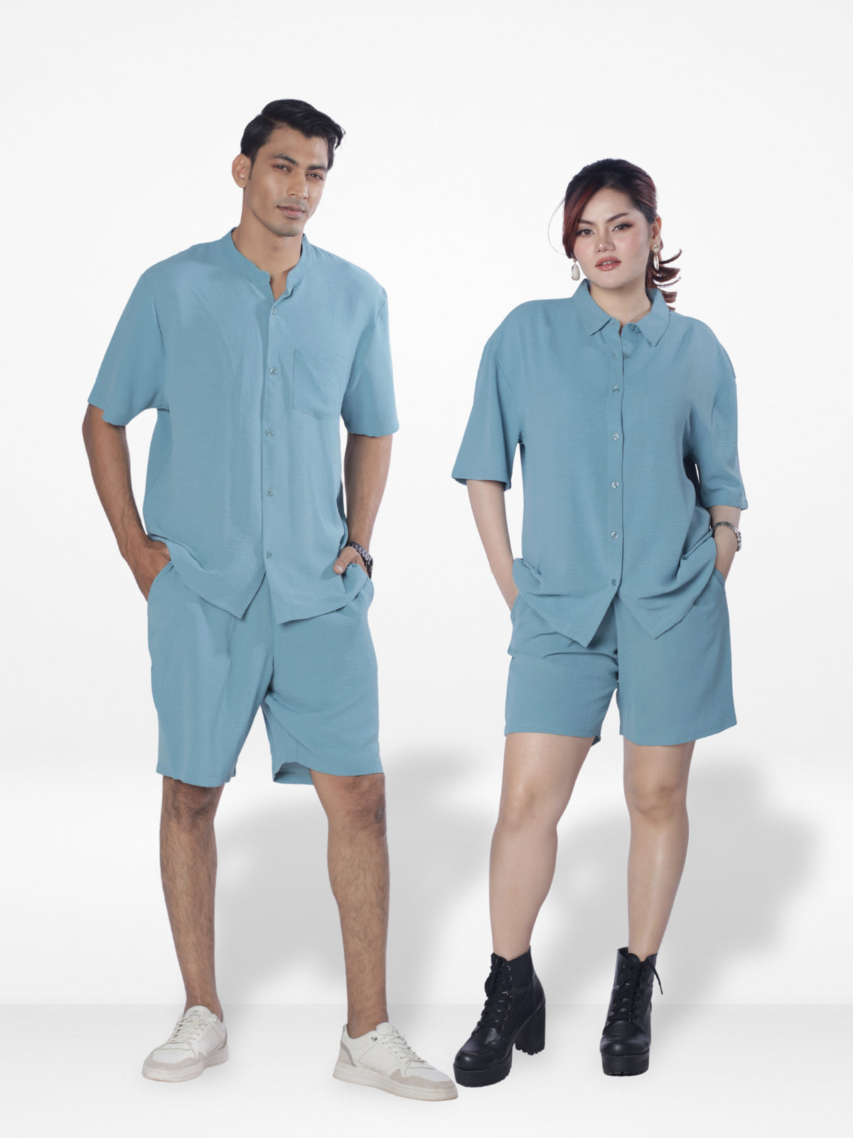 Couple Co-ord Set| Short Pant| Pop Green- Inteblu™