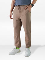 Men’s Relaxed Fit Trousers – Elastic Waist with Drawstring, Casual Pants with Fake Fly & Side Pockets ,Comfortable Everyday Wear