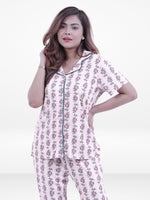 Women’s 3-Piece Pajama Set – Yummy Rib Fabric Sleepwear with Contrast Piping, Notch Collar & Button Down Top,