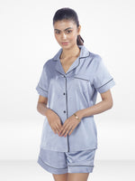 Women's Satin Notch collar Short Sleepwear Set |Satin Fabric