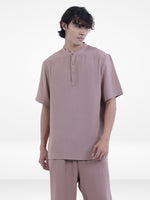 Men's Short Sleeve Shirt & Long Pant Set| Copper