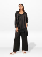 Women’s Satin 4 Piece Night Dress Set – Luxury Sleepwear | Soft Silky Comfortable Nightwear