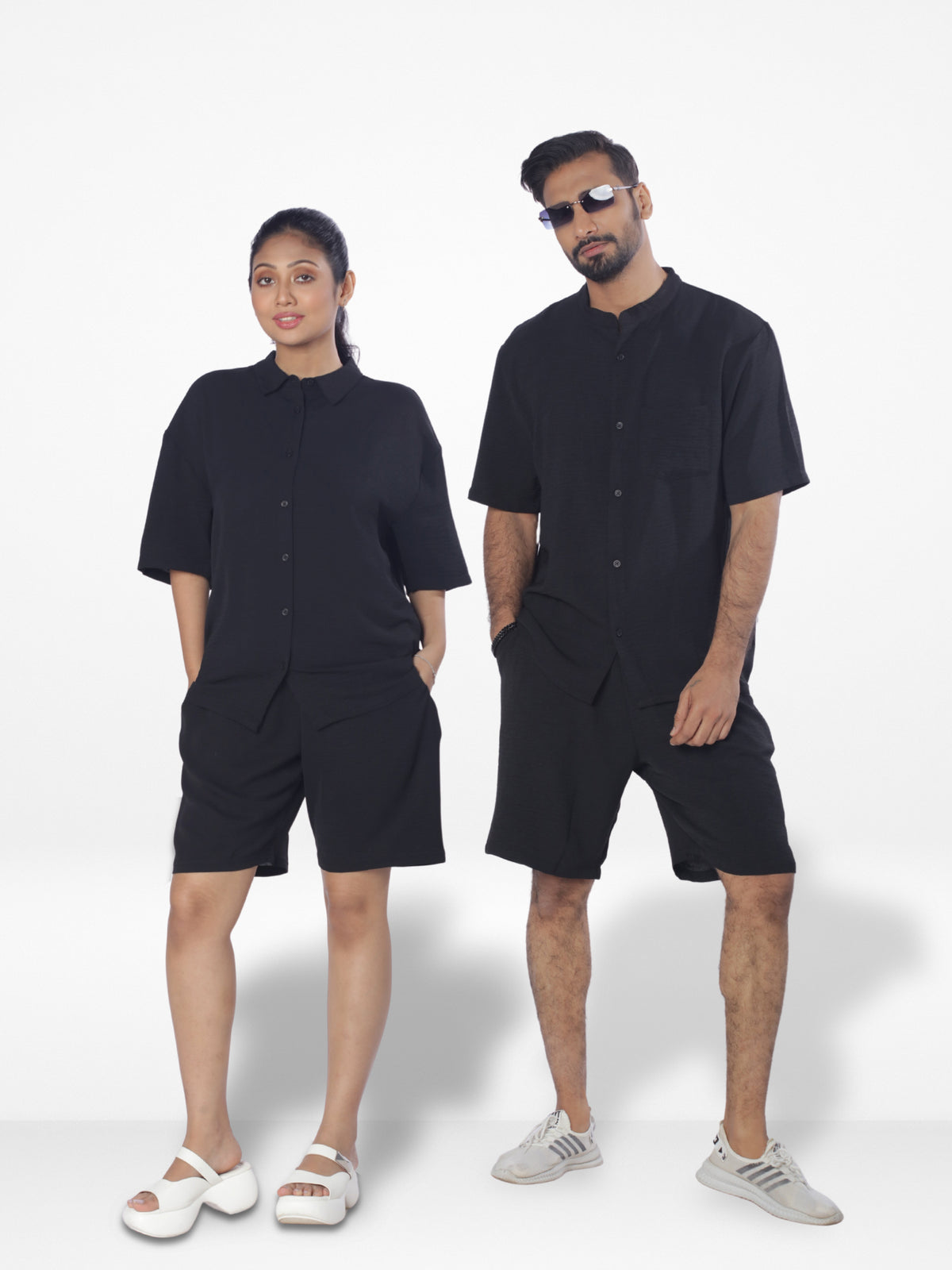 Couple Co-ord Set| Short Pant| Black