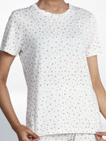 Women’s 2 Piece All Over Printed Loungewear Set – Short Sleeve Top & Pants | Casual Lounge Outfit, Soft Pajama Set, Summer Sleepwear for Women