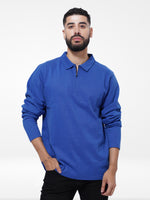 Men's Regular-Fit Long-Sleeve Player's Polo Shirt | Blue