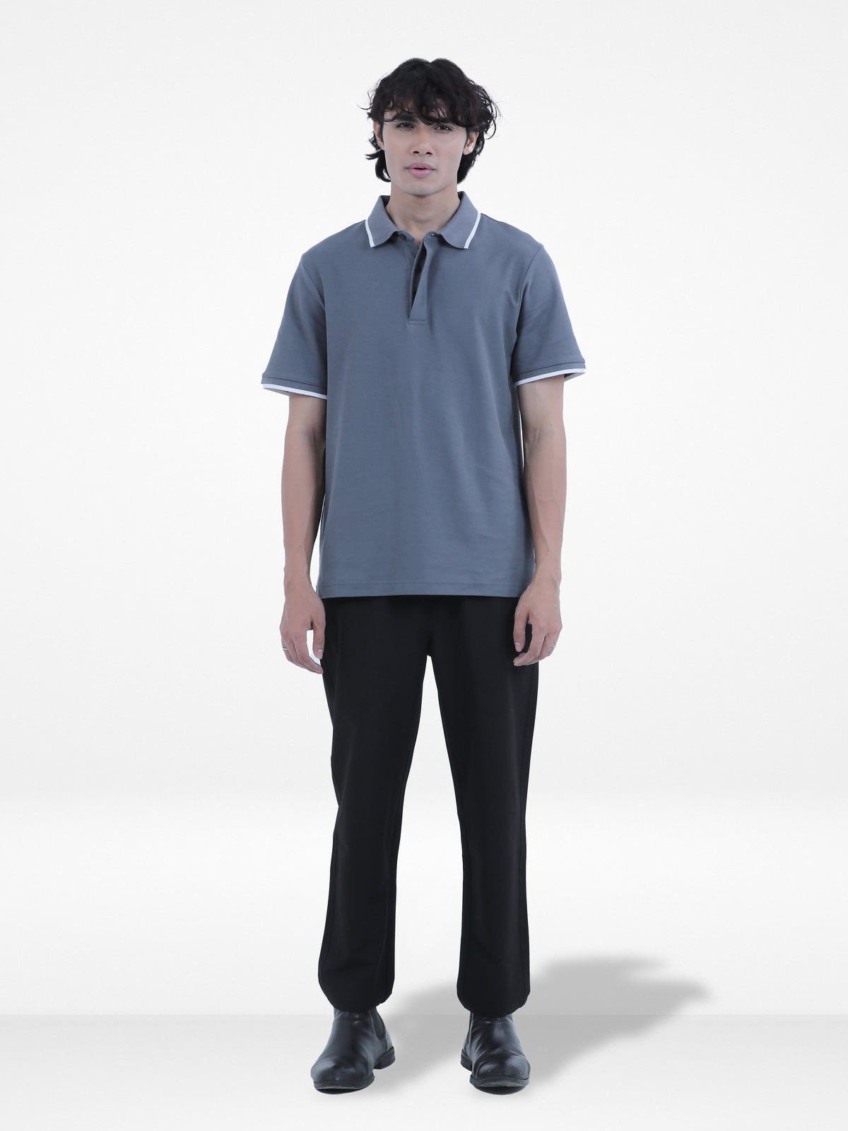 Men's Reguler-Fit Cotton Pique Polo Shirt100% Cotton Casual Top | Tipped Collar & Sleeves | Three-Button Placket | Smart Everyday Wear