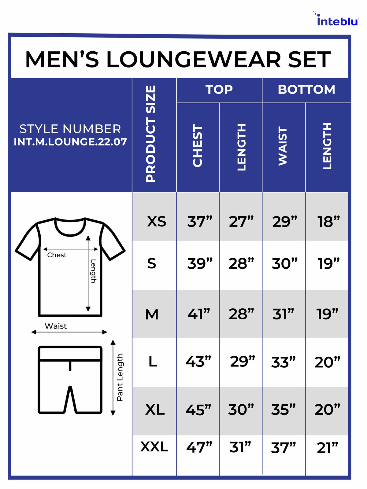 Men's T-Shirt & Shorts Lounge Set Celestial Blue